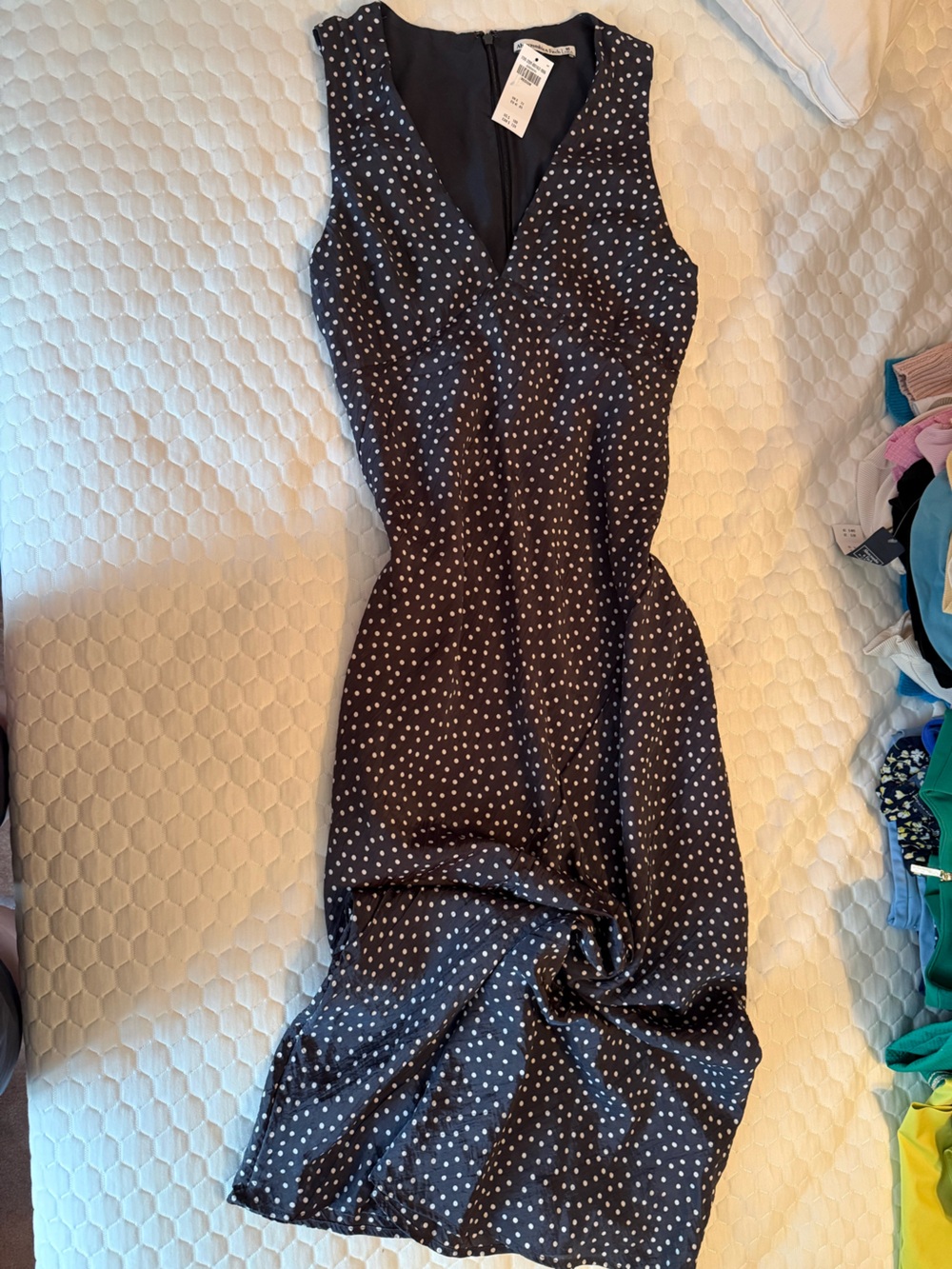 Abercrombie & Fitch Polka Dot Navy Midi dress